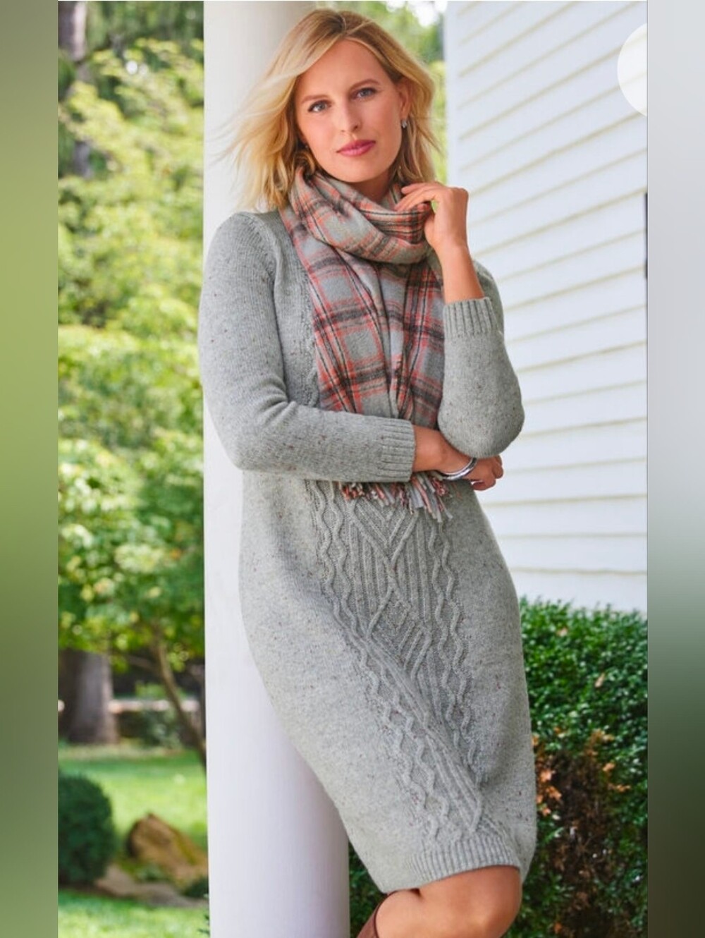 Cable Knit Navy Sweater Dress